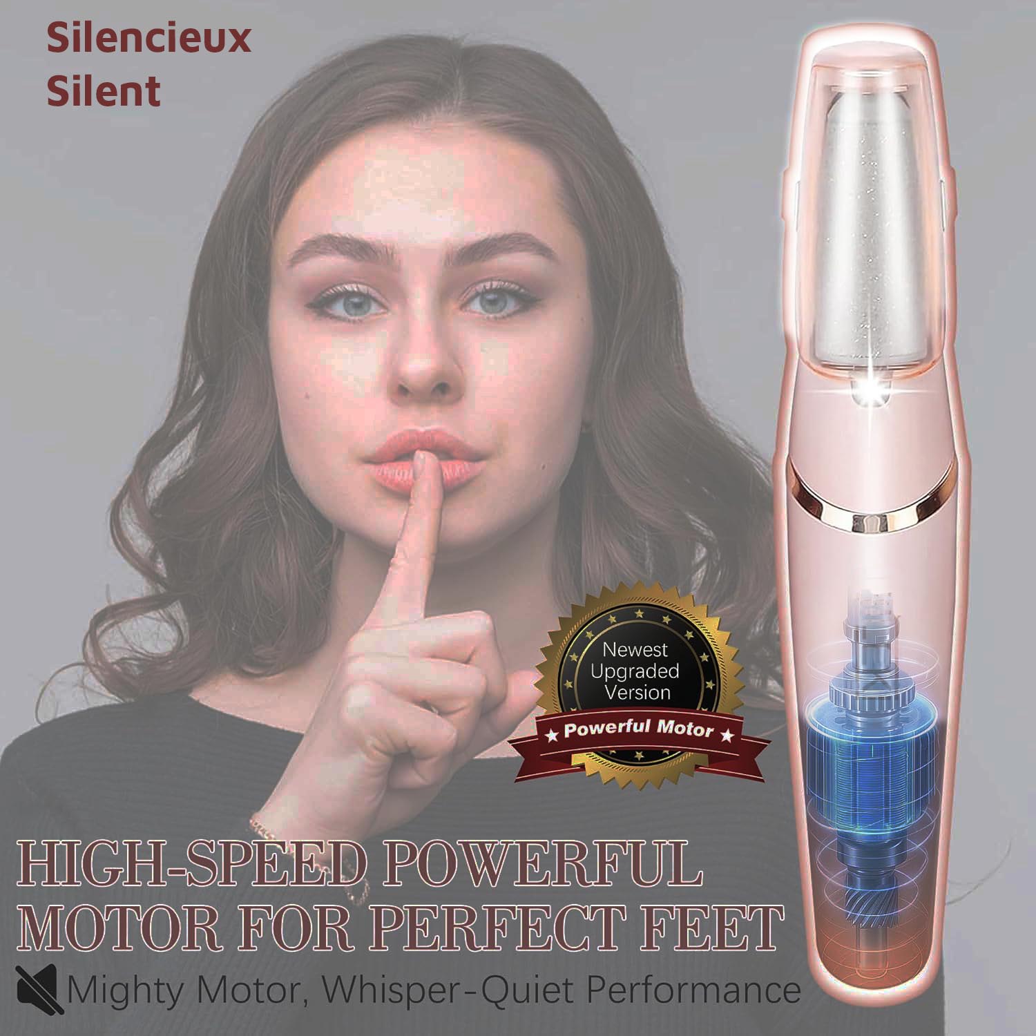 Ponceuse de pied électrique, pédicure, deux vitesses et deux têtes, dur ou doux, rechargeable usb/soyez sublime – Image 7