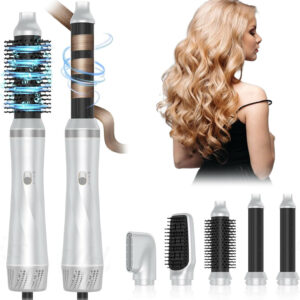 Sèche-Cheveux Multifonction 5-en-1, 3 Températures, pour Sécher, Lisser, Boucler et Créer du Volume /soyez sublime !