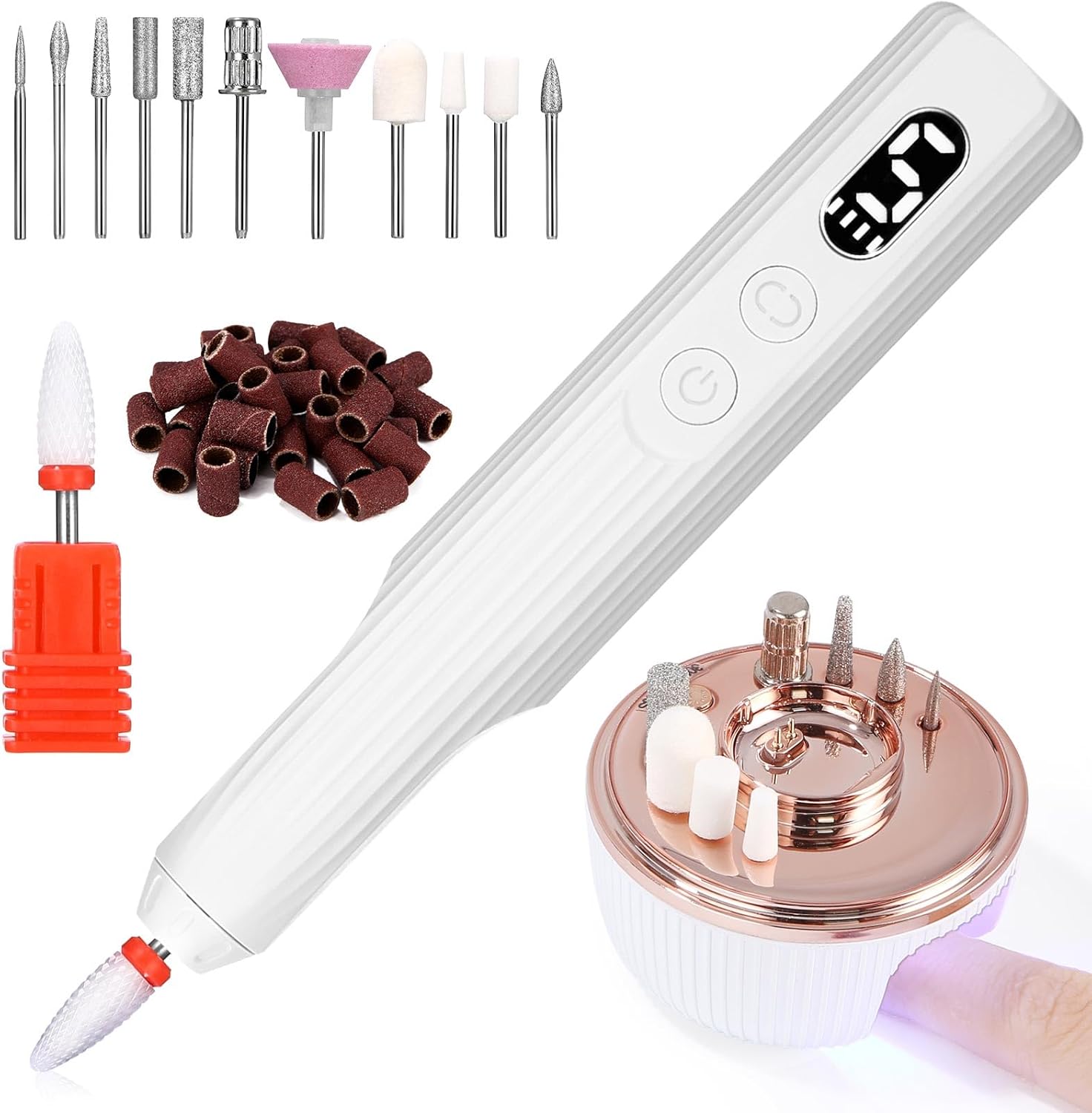 ALICE/ Ponceuse d'ongles, manucure, 5 vitesses 6 têtes, nettoyer tailler polir, lampe UV/ soyez sublime !