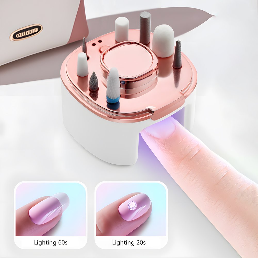 ALICE/ Ponceuse d'ongles, manucure, 5 vitesses 6 têtes, nettoyer tailler polir, lampe UV/ soyez sublime ! – Image 5